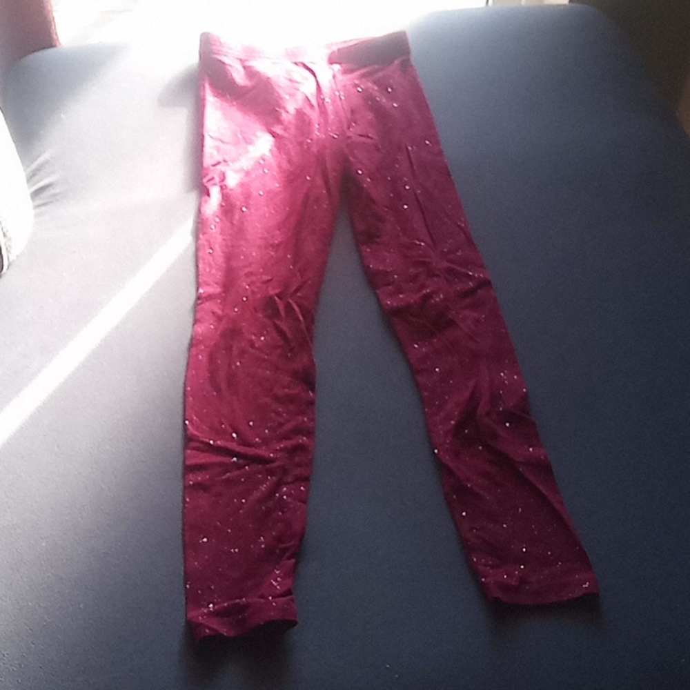 Old Navy maroon glitter leggings for girls